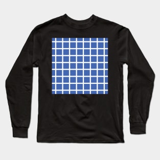 Retro style blue and white check 2 Long Sleeve T-Shirt